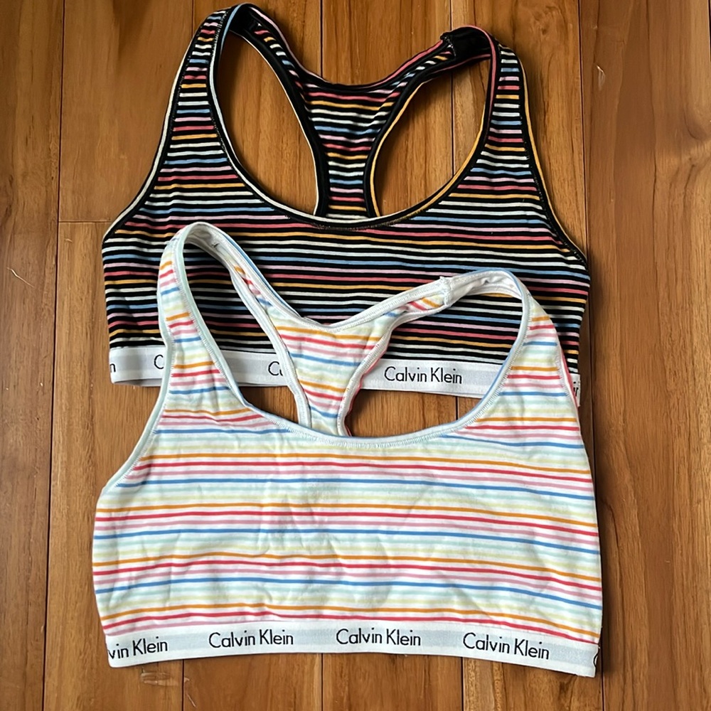 Girls Calvin Klein bralettes (2). Size XL (14-16).